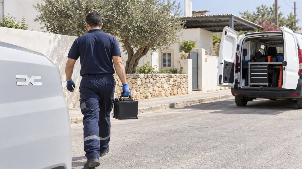 טכנאי לידור מגיע עם מצבר חדש לדאצ'יה סנדרו סטפוויי