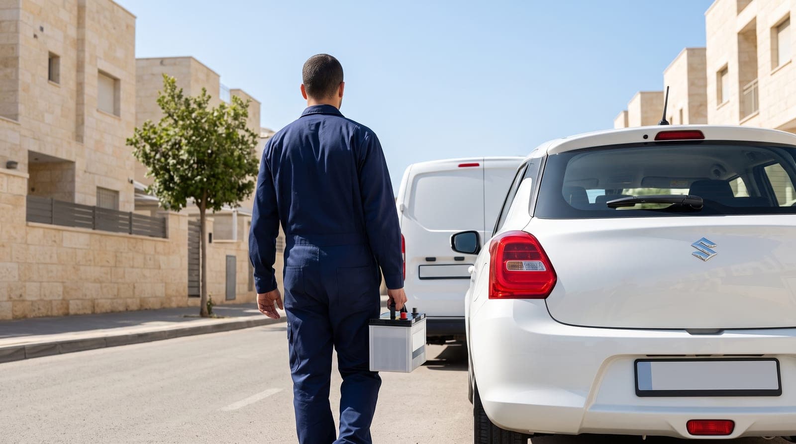 רכב שירות של לידור מגיע להחלפת מצבר בסוזוקי סוויפט