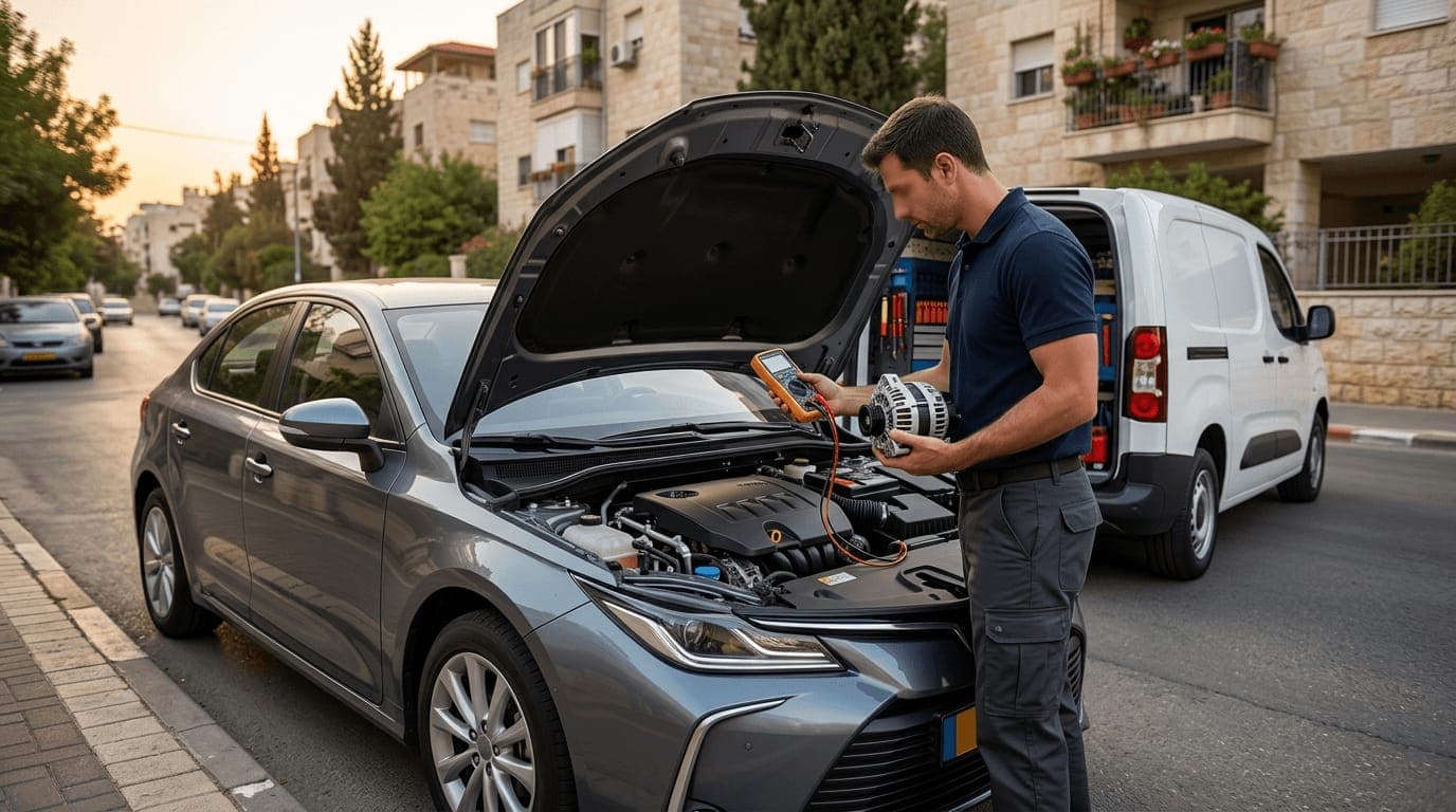סטרטר ואלטרנטור בנתיבות — אבחון והחלפה במקום — לידור חילוצים בדרך