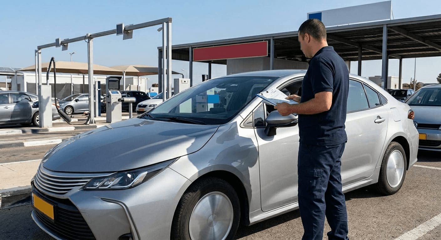 העברת רכב במבחן רישוי שנתי — לידור חילוצים בדרך